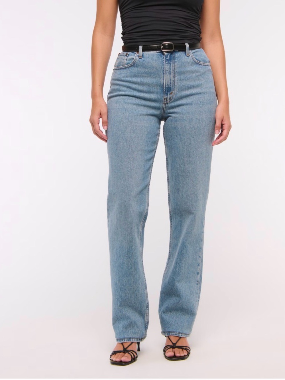 Abercrombie & Fitch Curve Love the ‘90s Straight Ultra High Rise 28/6 light blue